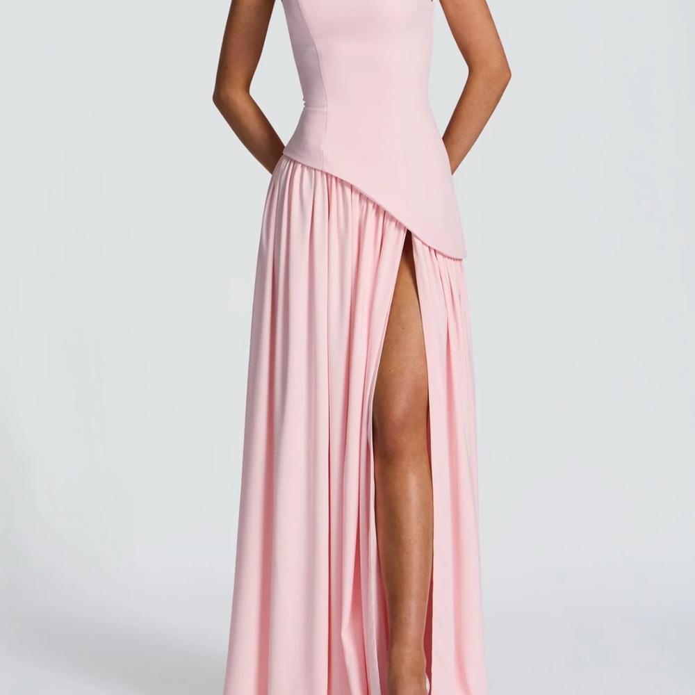 Chic One-Shoulder Pink Dress
